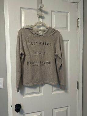 Saltwater Heals Everything Hooded Sweater - Taupe